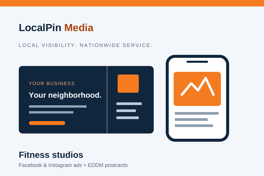 LocalPin fitness studio marketing illustration