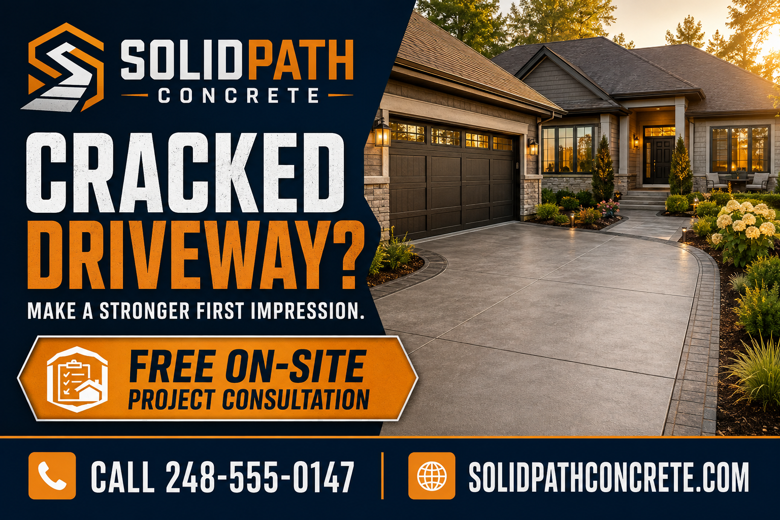Michigan concrete postcard advertising example featuring a local homeowner offer