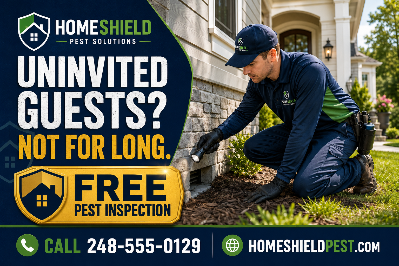 Michigan pest control postcard advertising example featuring a local homeowner offer